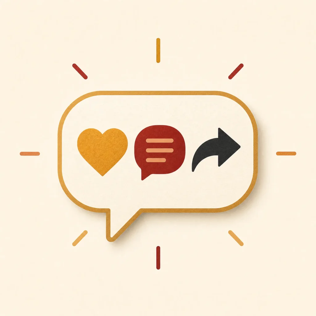 Social media engagement icons representing a digital marketing agency’s online marketing and audience engagement strategy
